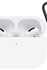 Nomfy Hoesje Geschikt voor Airpods Pro Hoesje Siliconen Case Hoes - Hoesje Geschikt voor Apple Airpods Pro Case - Wit - 2 PACK