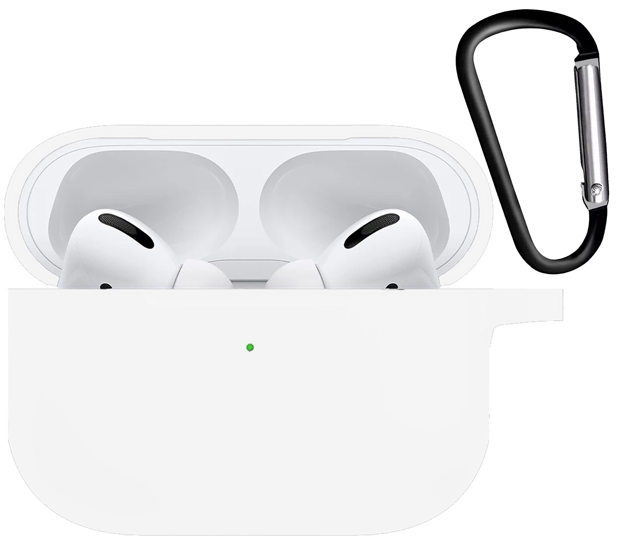 Nomfy Hoesje Geschikt voor Airpods Pro Hoesje Siliconen Case Hoes - Hoesje Geschikt voor Apple Airpods Pro Case - Wit - 2 PACK