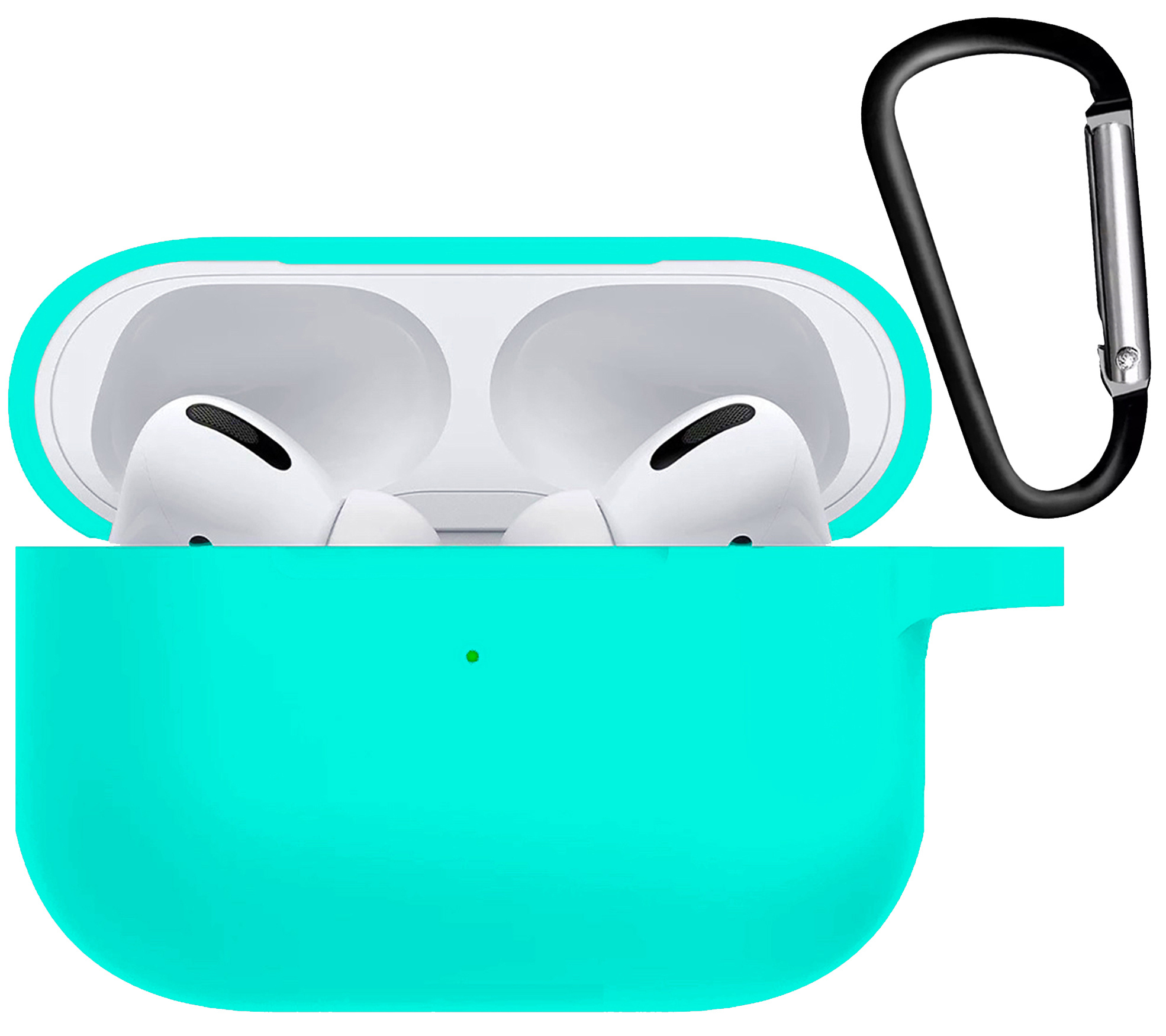 Nomfy Hoesje Geschikt voor Airpods Pro Hoesje Siliconen Case Hoes - Hoesje Geschikt voor Apple Airpods Pro Case - Mintgroen - 2 PACK