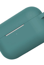Nomfy Hoesje Geschikt voor Airpods Pro Hoesje Siliconen Case Hoes - Hoesje Geschikt voor Apple Airpods Pro Case - Midnight Green - 2 PACK