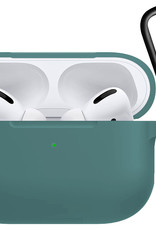 Nomfy Hoesje Geschikt voor Airpods Pro Hoesje Siliconen Case Hoes - Hoesje Geschikt voor Apple Airpods Pro Case - Midnight Green - 2 PACK