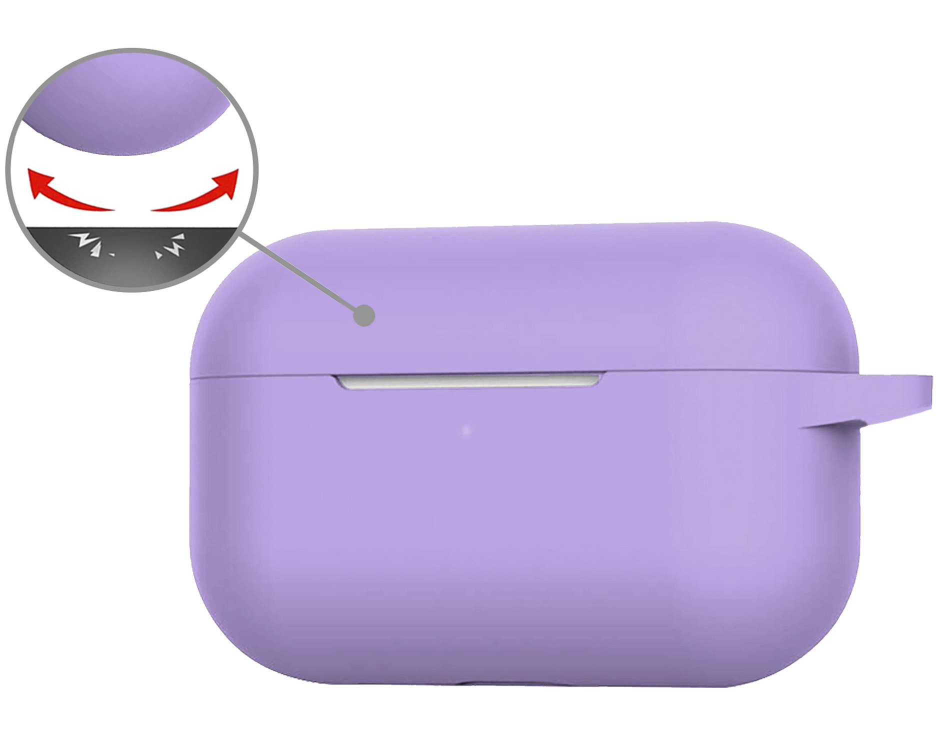 Nomfy Hoesje Geschikt voor Airpods Pro Hoesje Siliconen Case Hoes - Hoesje Geschikt voor Apple Airpods Pro Case - Lila - 2 PACK