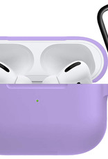Nomfy Hoesje Geschikt voor Airpods Pro Hoesje Siliconen Case Hoes - Hoesje Geschikt voor Apple Airpods Pro Case - Lila - 2 PACK