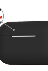 Nomfy Hoesje Geschikt voor Airpods Pro Hoesje Siliconen Case Hoes - Hoesje Geschikt voor Apple Airpods Pro Case - Zwart