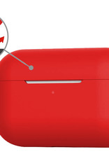 Nomfy Hoesje Geschikt voor Airpods Pro Hoesje Siliconen Case Hoes - Hoesje Geschikt voor Apple Airpods Pro Case - Rood