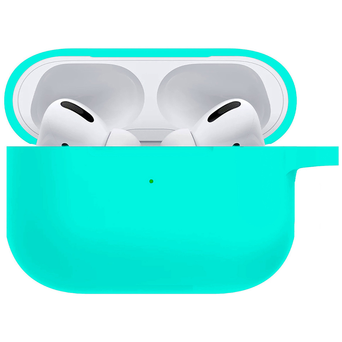 Nomfy Hoesje Geschikt voor Airpods Pro Hoesje Siliconen Case Hoes - Hoesje Geschikt voor Apple Airpods Pro Case - Mintgroen