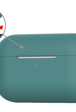 Nomfy Hoesje Geschikt voor Airpods Pro Hoesje Siliconen Case Hoes - Hoesje Geschikt voor Apple Airpods Pro Case - Midnight Green