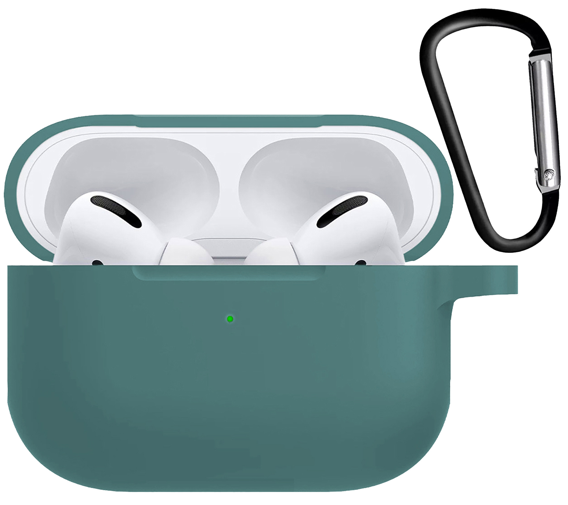 Nomfy Hoesje Geschikt voor Airpods Pro Hoesje Siliconen Case Hoes - Hoesje Geschikt voor Apple Airpods Pro Case - Midnight Green