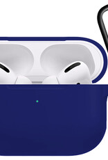 Nomfy Hoesje Geschikt voor Airpods Pro Hoesje Siliconen Case Hoes - Hoesje Geschikt voor Apple Airpods Pro Case - Grijsblauw