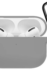 Nomfy Hoesje Geschikt voor Airpods Pro Hoesje Siliconen Case Hoes - Hoesje Geschikt voor Apple Airpods Pro Case - Grijs