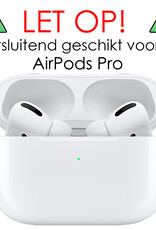 NoXx Hoes Geschikt voor Airpods Pro Hoesje Cover Silicone Case Hoes - Wit - 2x