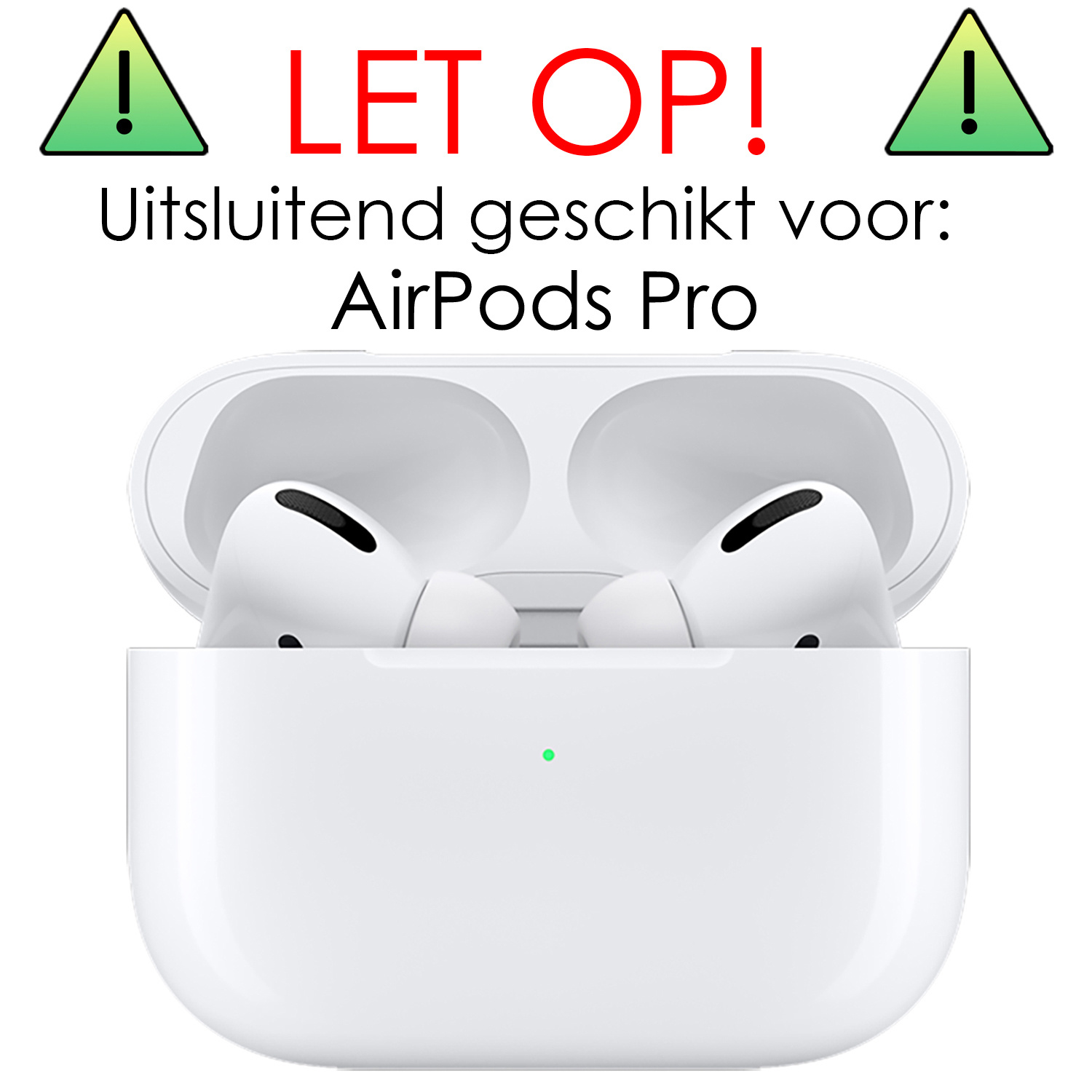 NoXx Hoes Geschikt voor Airpods Pro Hoesje Cover Silicone Case Hoes - Wit - 2x