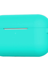 NoXx Hoes Geschikt voor Airpods Pro Hoesje Cover Silicone Case Hoes - Mintgroen - 2x