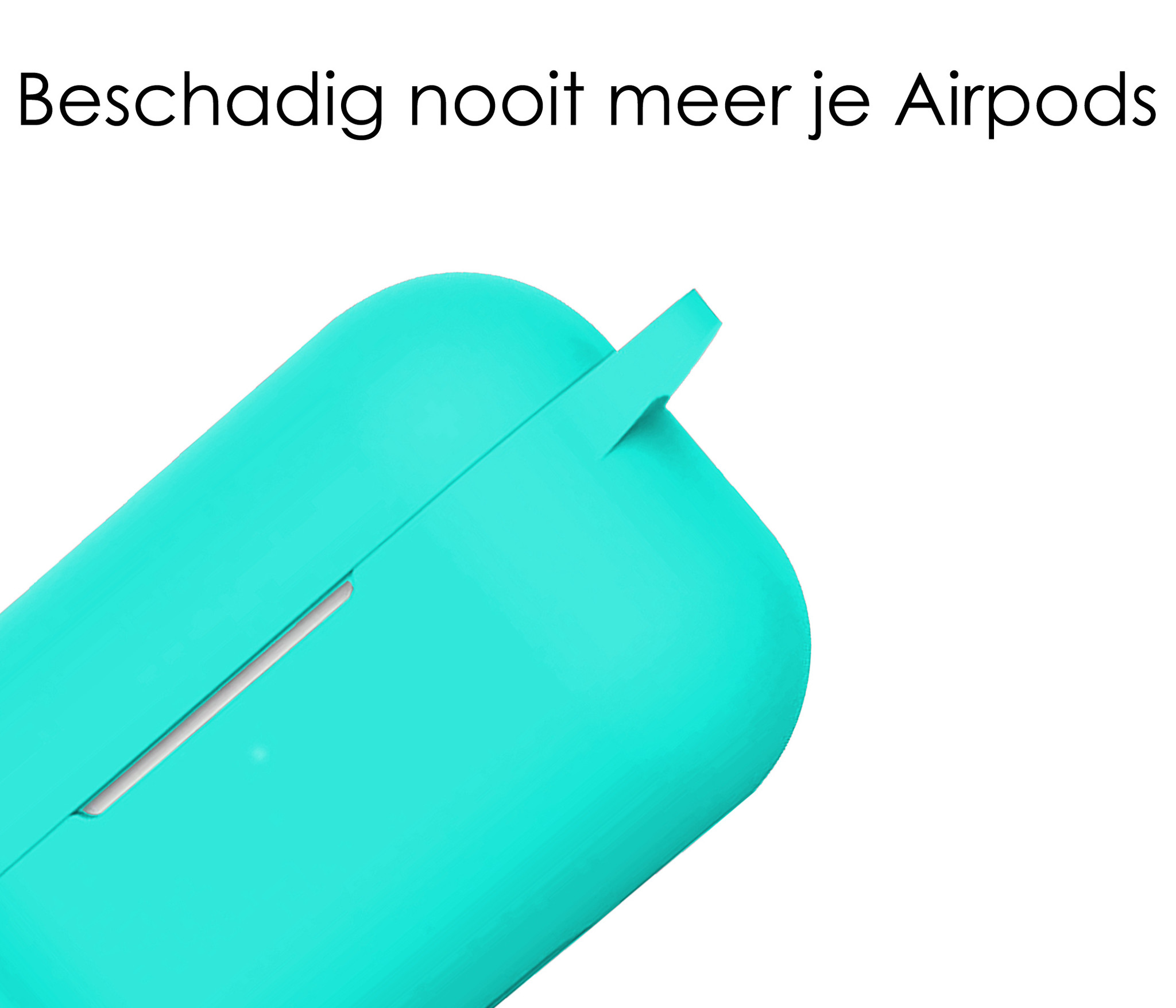 NoXx Hoes Geschikt voor Airpods Pro Hoesje Cover Silicone Case Hoes - Mintgroen - 2x