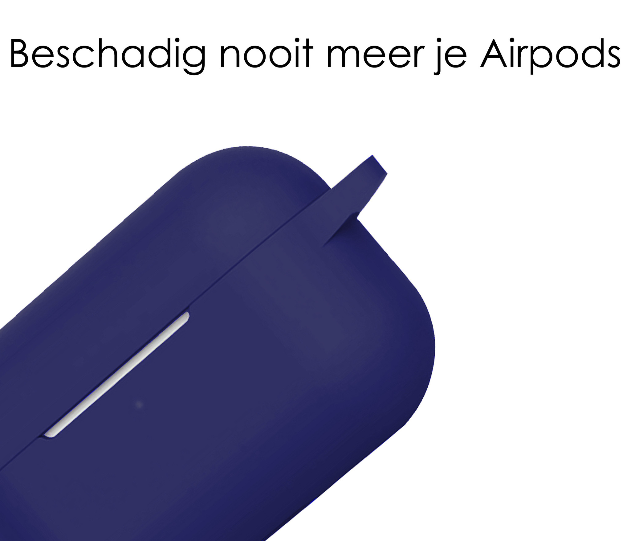 NoXx Hoes Geschikt voor Airpods Pro Hoesje Cover Silicone Case Hoes - Grijsblauw - 2x