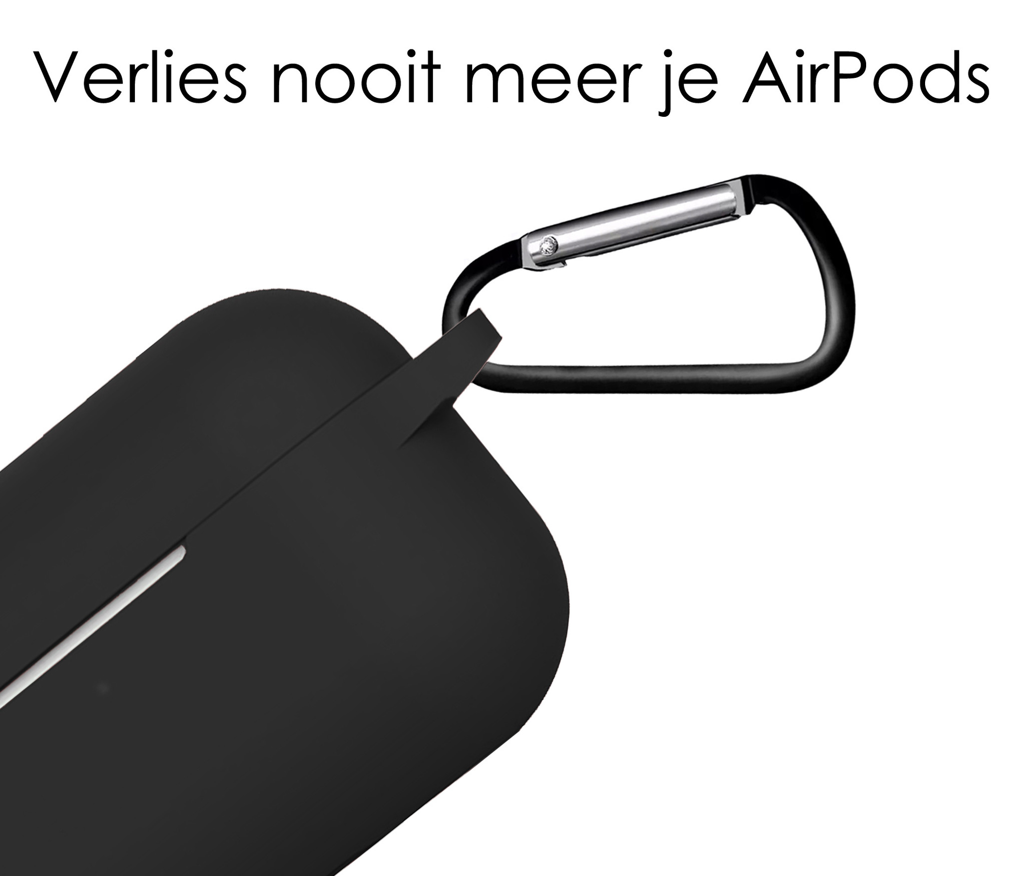 NoXx Hoes Geschikt voor Airpods Pro Hoesje Cover Silicone Case Hoes - Zwart