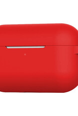 NoXx Hoes Geschikt voor Airpods Pro Hoesje Cover Silicone Case Hoes - Rood