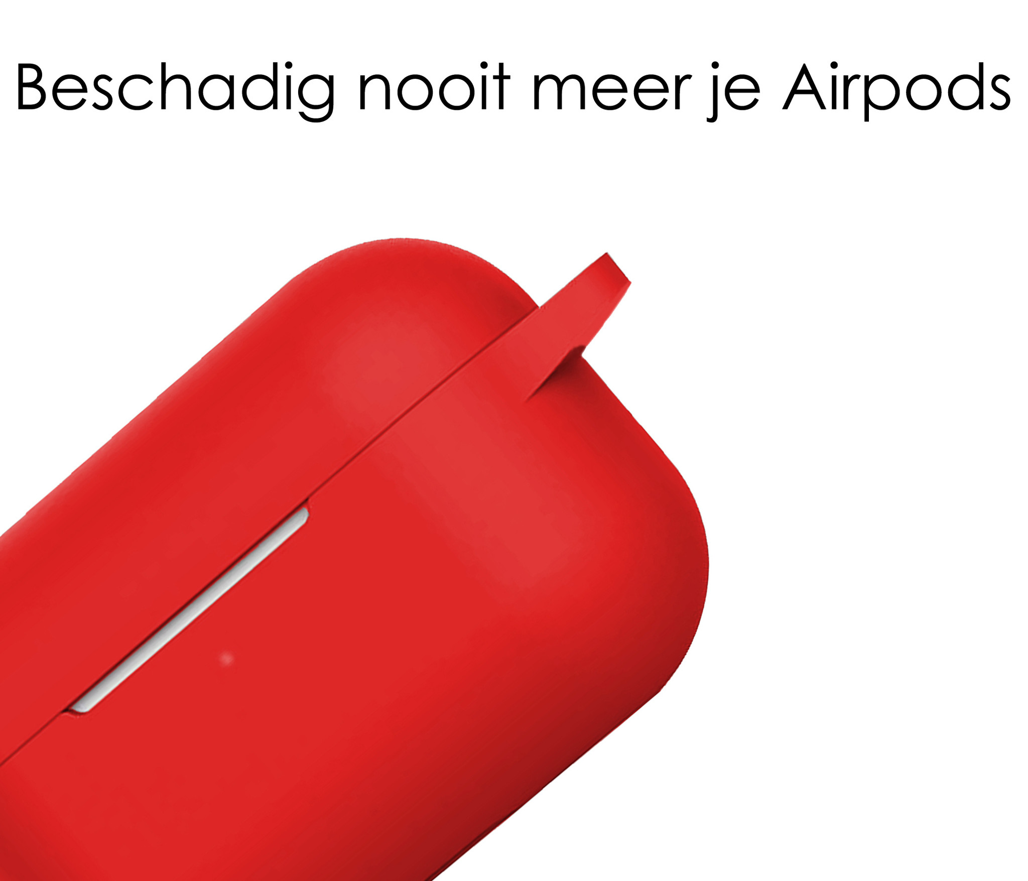 NoXx Hoes Geschikt voor Airpods Pro Hoesje Cover Silicone Case Hoes - Rood