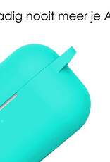 NoXx Hoes Geschikt voor Airpods Pro Hoesje Cover Silicone Case Hoes - Mintgroen