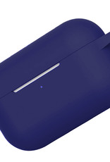 NoXx Hoes Geschikt voor Airpods Pro Hoesje Cover Silicone Case Hoes - Grijsblauw