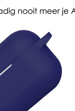 NoXx Hoes Geschikt voor Airpods Pro Hoesje Cover Silicone Case Hoes - Grijsblauw