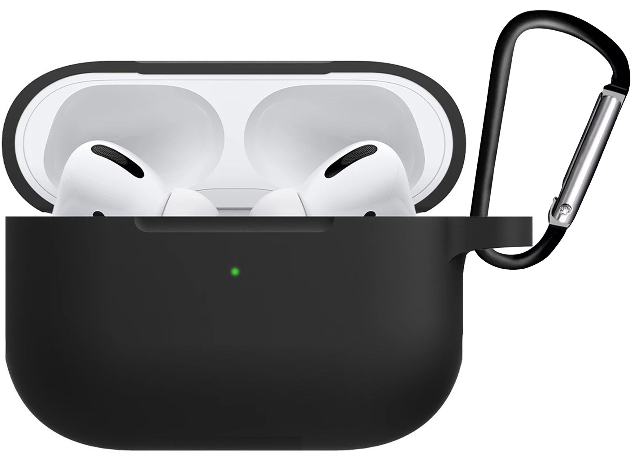 BASEY. Case Geschikt voor Airpods Pro Hoesje Siliconen Hoes Cover - Hoes Geschikt voor Apple Airpods Pro Case Siliconen - Zwart - 2 Stuks