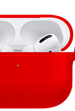 BASEY. Case Geschikt voor Airpods Pro Hoesje Siliconen Hoes Cover - Hoes Geschikt voor Apple Airpods Pro Case Siliconen - Rood - 2 Stuks