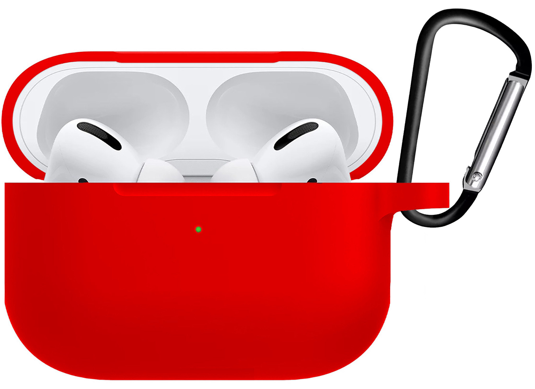 BASEY. Case Geschikt voor Airpods Pro Hoesje Siliconen Hoes Cover - Hoes Geschikt voor Apple Airpods Pro Case Siliconen - Rood - 2 Stuks