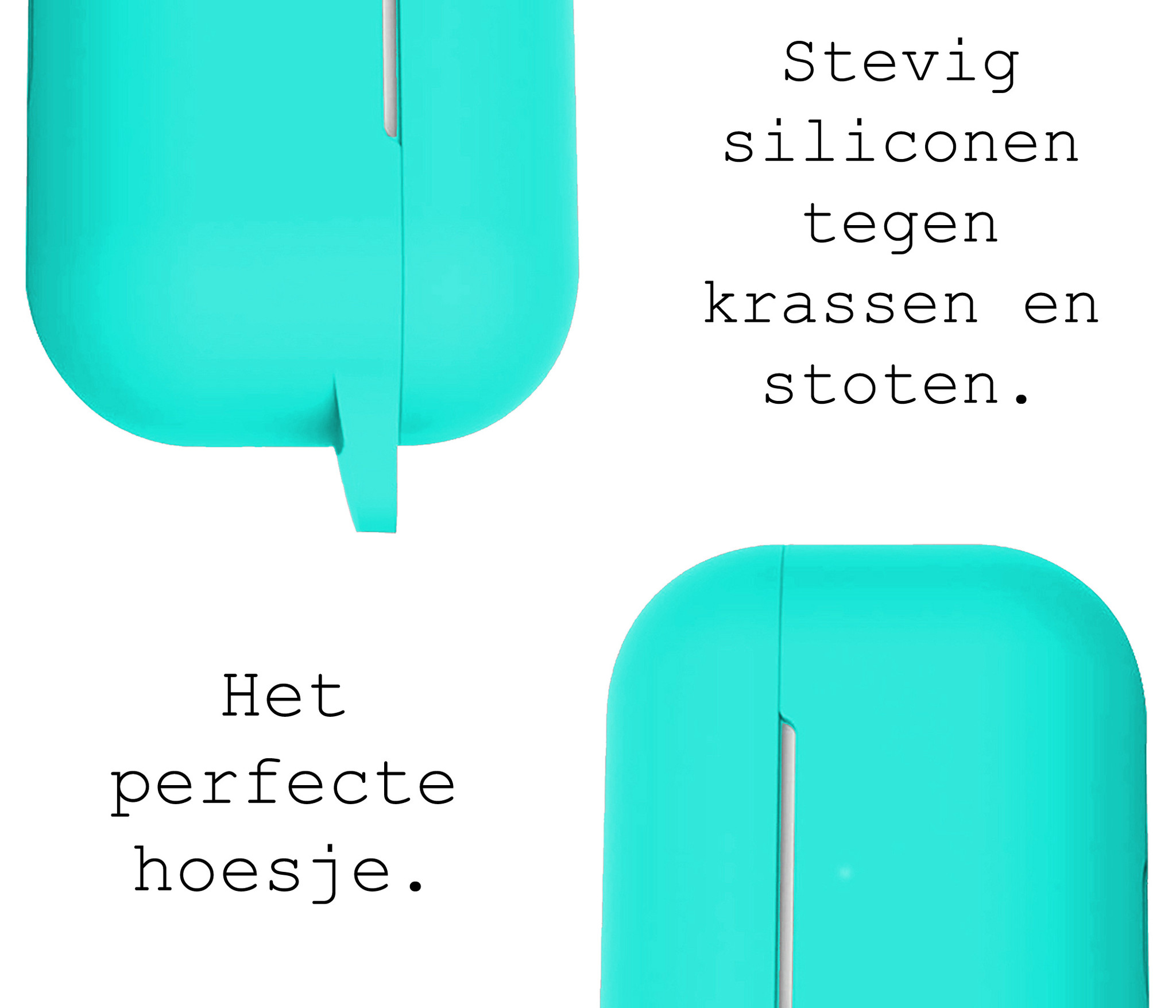 BASEY. Case Geschikt voor Airpods Pro Hoesje Siliconen Hoes Cover - Hoes Geschikt voor Apple Airpods Pro Case Siliconen - Mintgroen - 2 Stuks