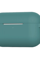 BASEY. Case Geschikt voor Airpods Pro Hoesje Siliconen Hoes Cover - Hoes Geschikt voor Apple Airpods Pro Case Siliconen - Midnight Green - 2 Stuks