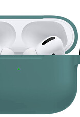 BASEY. Case Geschikt voor Airpods Pro Hoesje Siliconen Hoes Cover - Hoes Geschikt voor Apple Airpods Pro Case Siliconen - Midnight Green - 2 Stuks
