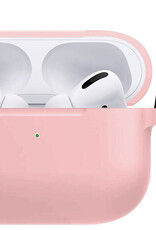 BASEY. Case Geschikt voor Airpods Pro Hoesje Siliconen Hoes Cover - Hoes Geschikt voor Apple Airpods Pro Case Siliconen - Lichtroze - 2 Stuks