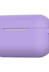 BASEY. Case Geschikt voor Airpods Pro Hoesje Siliconen Hoes Cover - Hoes Geschikt voor Apple Airpods Pro Case Siliconen - Lila - 2 Stuks