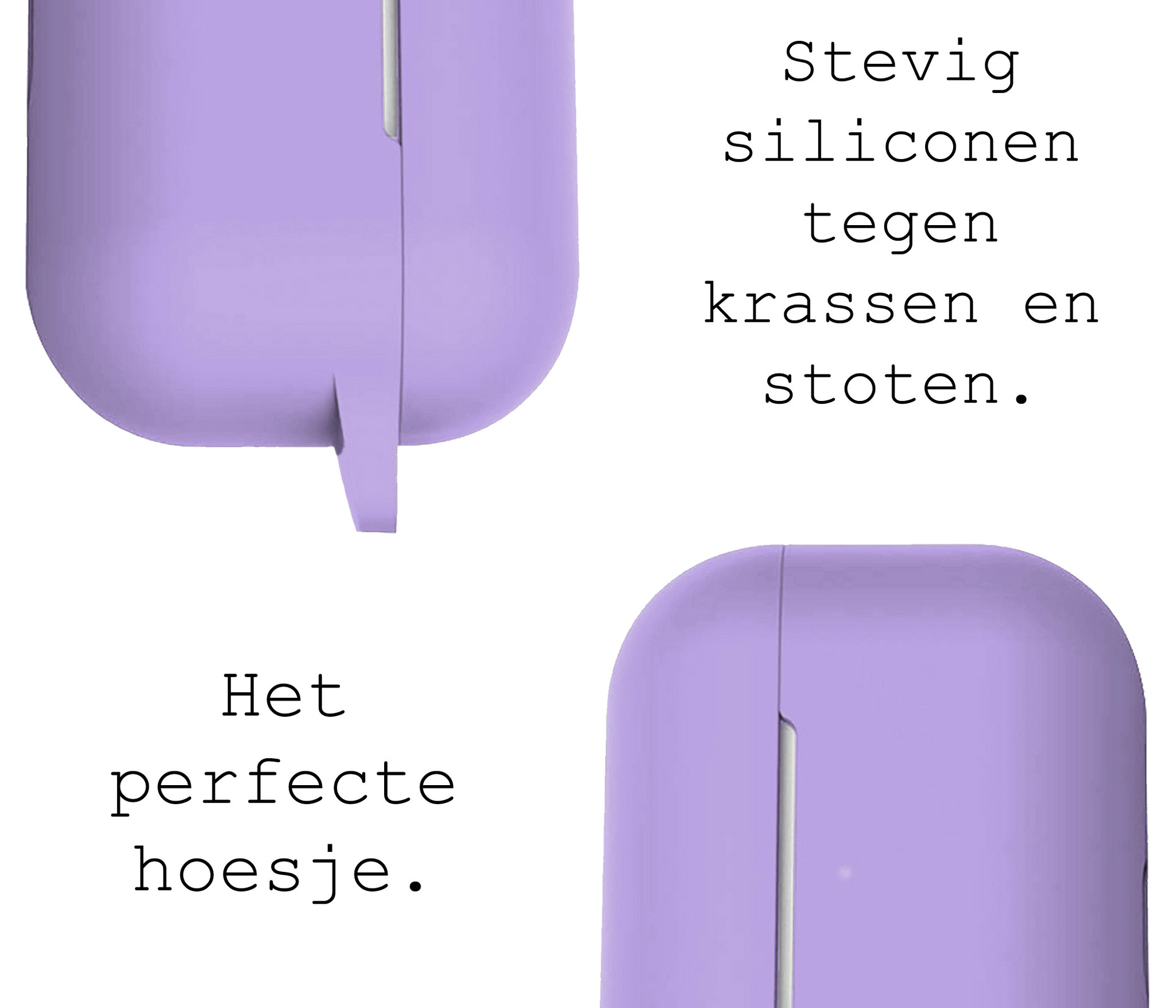 BASEY. Case Geschikt voor Airpods Pro Hoesje Siliconen Hoes Cover - Hoes Geschikt voor Apple Airpods Pro Case Siliconen - Lila - 2 Stuks
