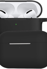 BASEY. Case Geschikt voor Airpods Pro Hoesje Siliconen Hoes Cover - Hoes Geschikt voor Apple Airpods Pro Case Siliconen - Zwart