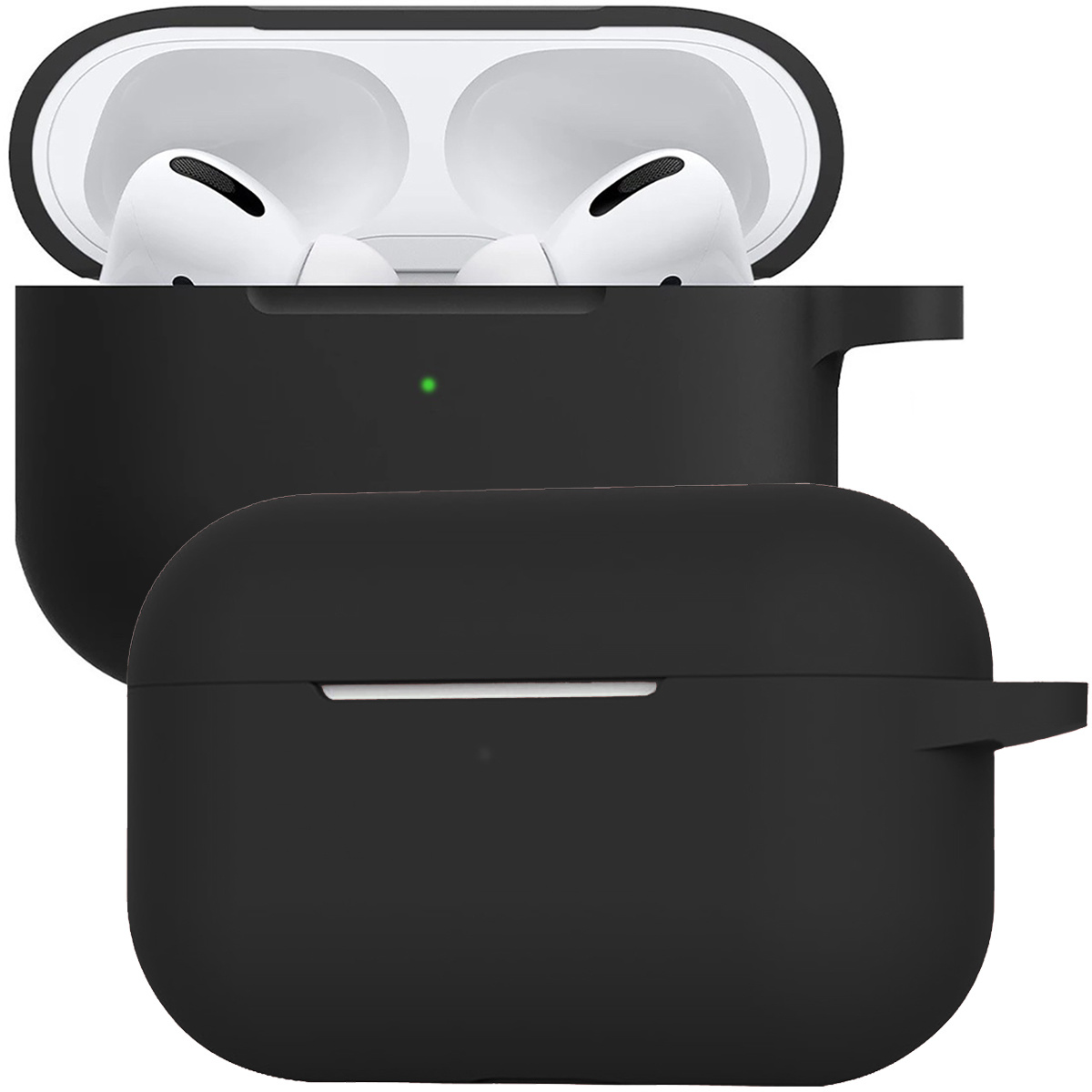 BASEY. Case Geschikt voor Airpods Pro Hoesje Siliconen Hoes Cover - Hoes Geschikt voor Apple Airpods Pro Case Siliconen - Zwart