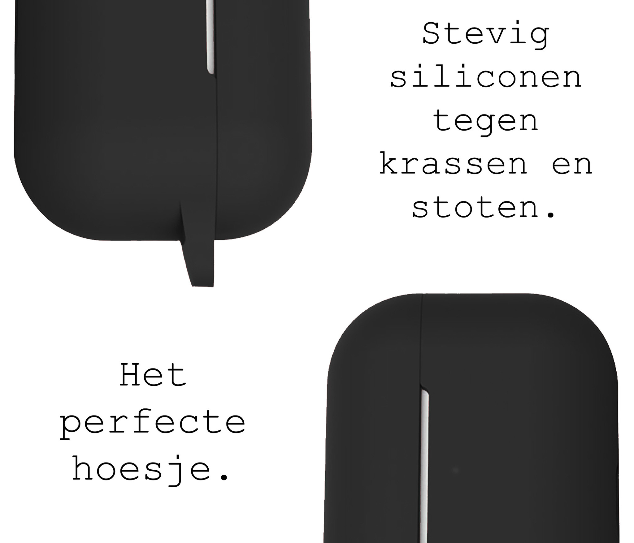 BASEY. Case Geschikt voor Airpods Pro Hoesje Siliconen Hoes Cover - Hoes Geschikt voor Apple Airpods Pro Case Siliconen - Zwart