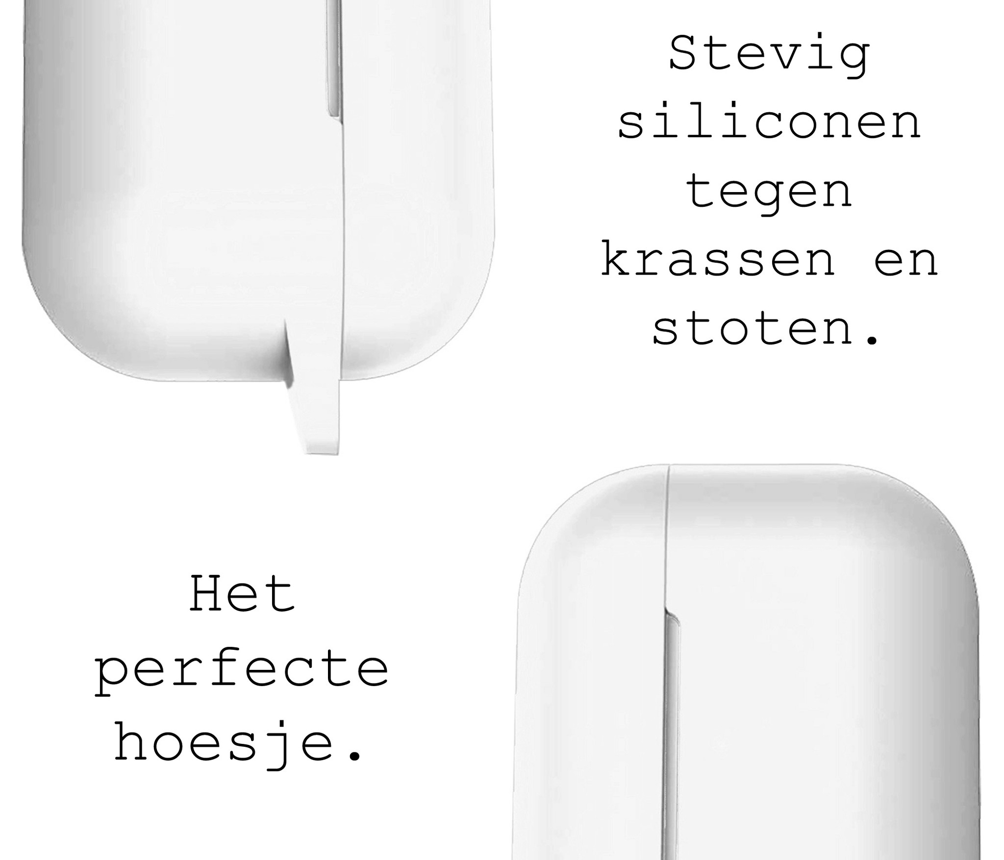 BASEY. Case Geschikt voor Airpods Pro Hoesje Siliconen Hoes Cover - Hoes Geschikt voor Apple Airpods Pro Case Siliconen - Wit
