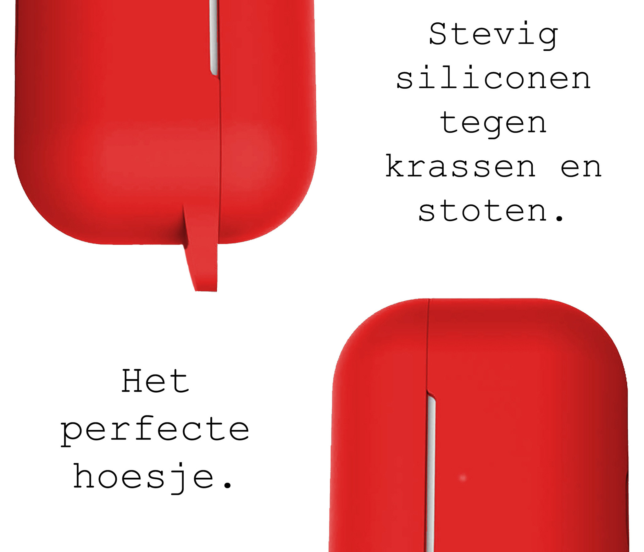 BASEY. Case Geschikt voor Airpods Pro Hoesje Siliconen Hoes Cover - Hoes Geschikt voor Apple Airpods Pro Case Siliconen - Rood