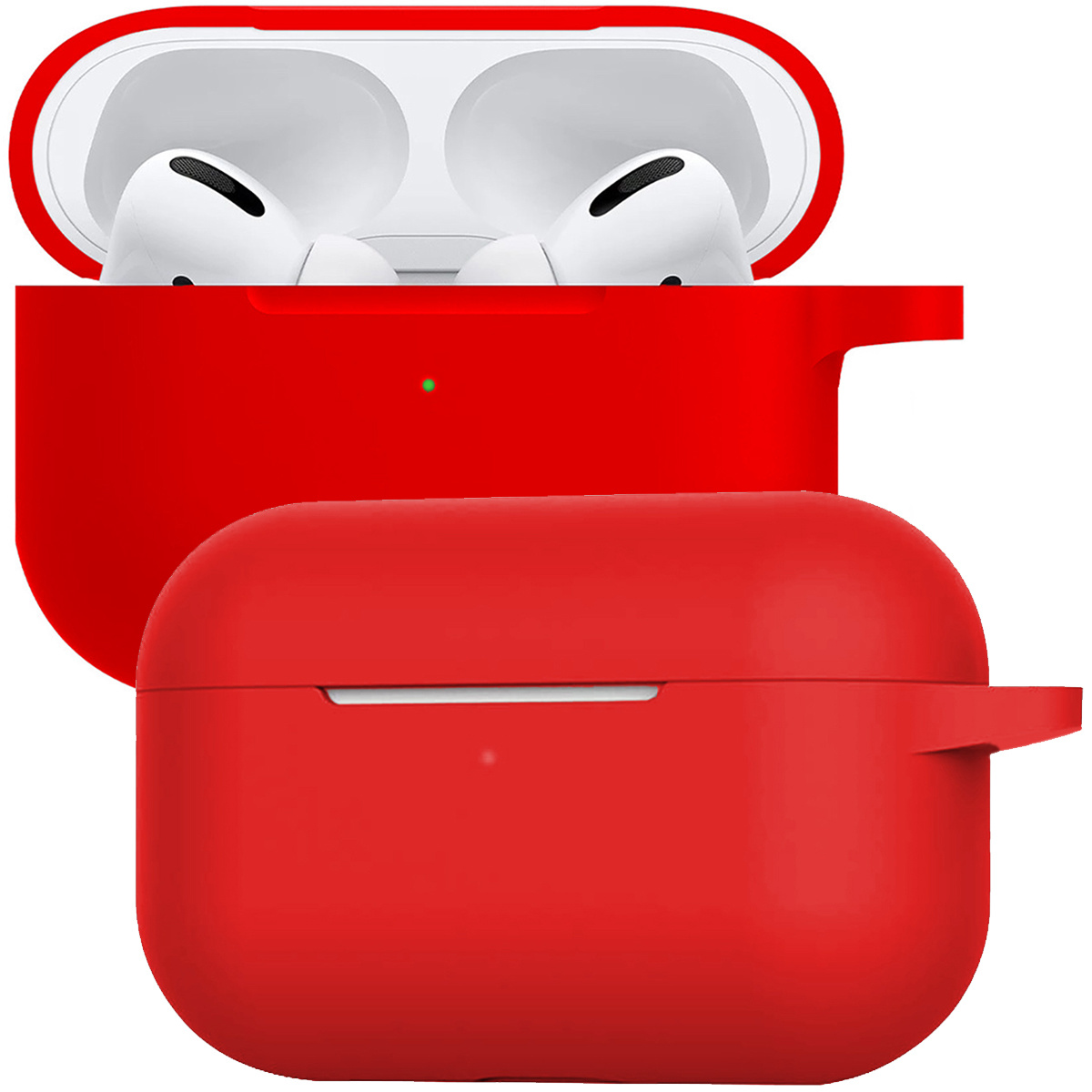 BASEY. Case Geschikt voor Airpods Pro Hoesje Siliconen Hoes Cover - Hoes Geschikt voor Apple Airpods Pro Case Siliconen - Rood