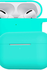 BASEY. Case Geschikt voor Airpods Pro Hoesje Siliconen Hoes Cover - Hoes Geschikt voor Apple Airpods Pro Case Siliconen - Mintgroen