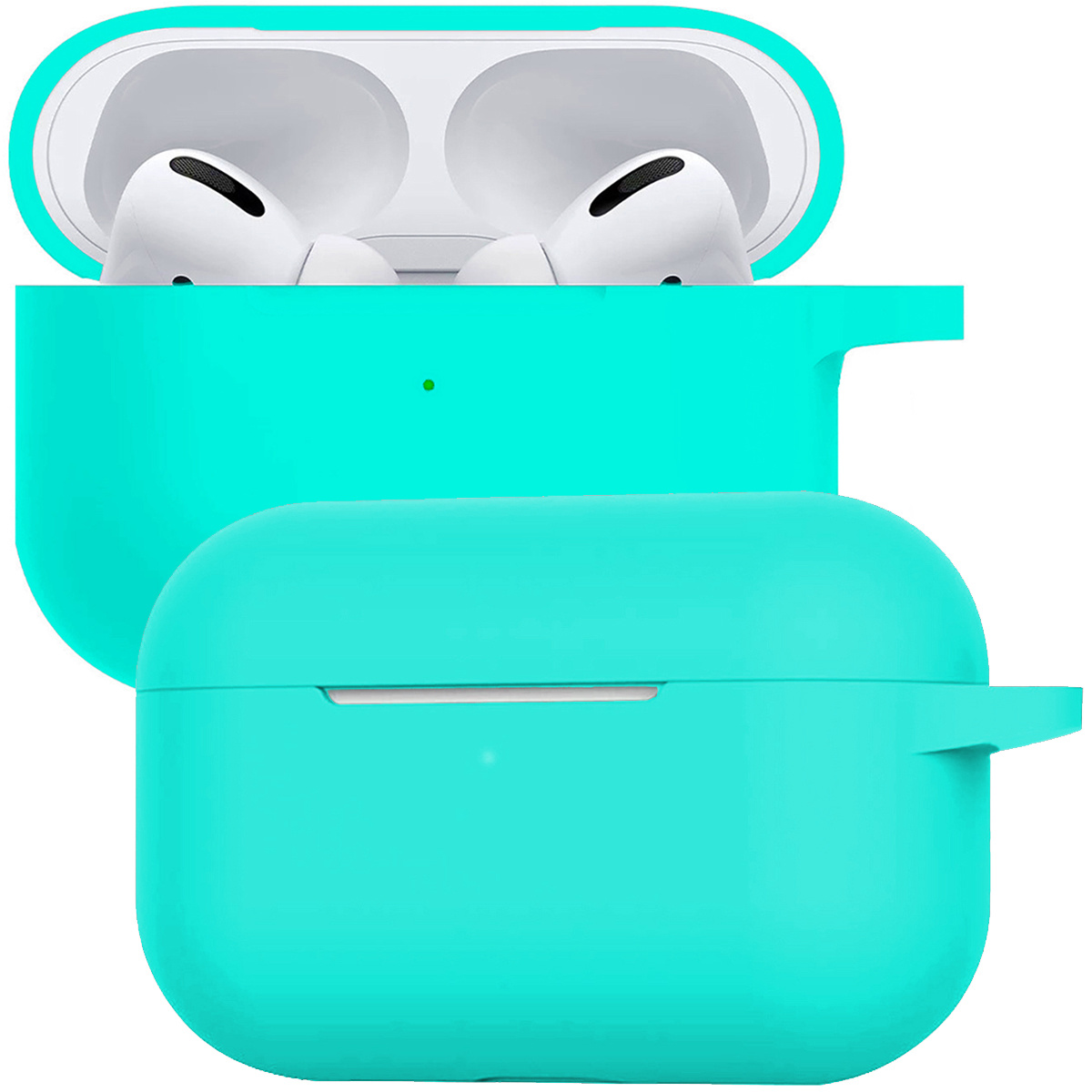 BASEY. Case Geschikt voor Airpods Pro Hoesje Siliconen Hoes Cover - Hoes Geschikt voor Apple Airpods Pro Case Siliconen - Mintgroen