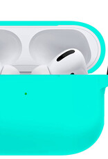 BASEY. Case Geschikt voor Airpods Pro Hoesje Siliconen Hoes Cover - Hoes Geschikt voor Apple Airpods Pro Case Siliconen - Mintgroen