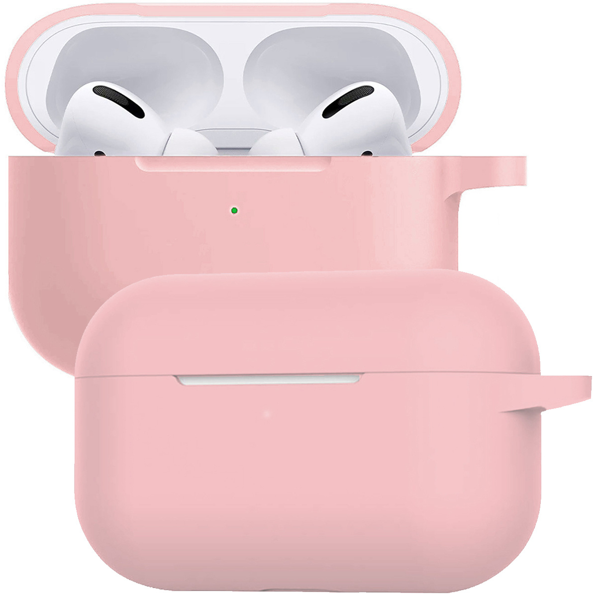 BASEY. Case Geschikt voor Airpods Pro Hoesje Siliconen Hoes Cover - Hoes Geschikt voor Apple Airpods Pro Case Siliconen - Lichtroze