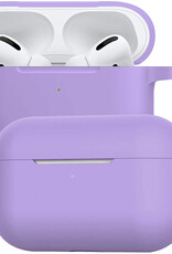 BASEY. Case Geschikt voor Airpods Pro Hoesje Siliconen Hoes Cover - Hoes Geschikt voor Apple Airpods Pro Case Siliconen - Lila