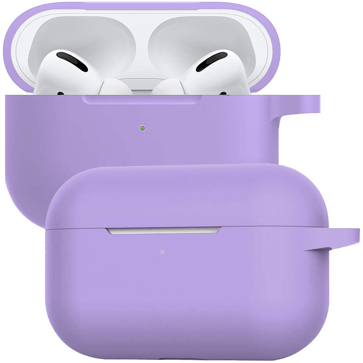 BASEY. Case Geschikt voor Airpods Pro Hoesje Siliconen Hoes Cover - Hoes Geschikt voor Apple Airpods Pro Case Siliconen - Lila
