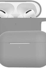 BASEY. Case Geschikt voor Airpods Pro Hoesje Siliconen Hoes Cover - Hoes Geschikt voor Apple Airpods Pro Case Siliconen - Grijs