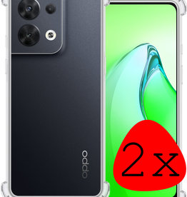 BASEY. Oppo Reno8 Hoesje Shockproof - Transparant - 2 PACK