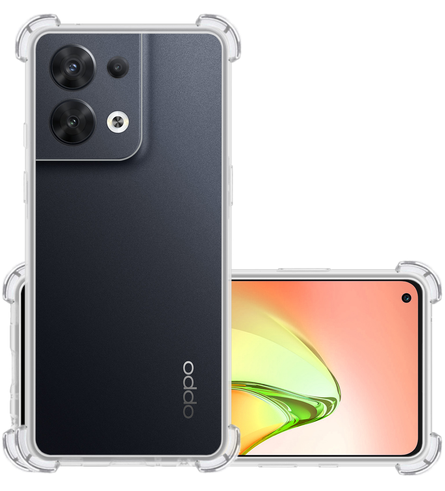 Oppo Reno8 Hoesje Transparant Cover Shock Proof Case Hoes