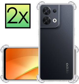 NoXx Oppo Reno8 Hoesje Shockproof - Transparant - 2 PACK